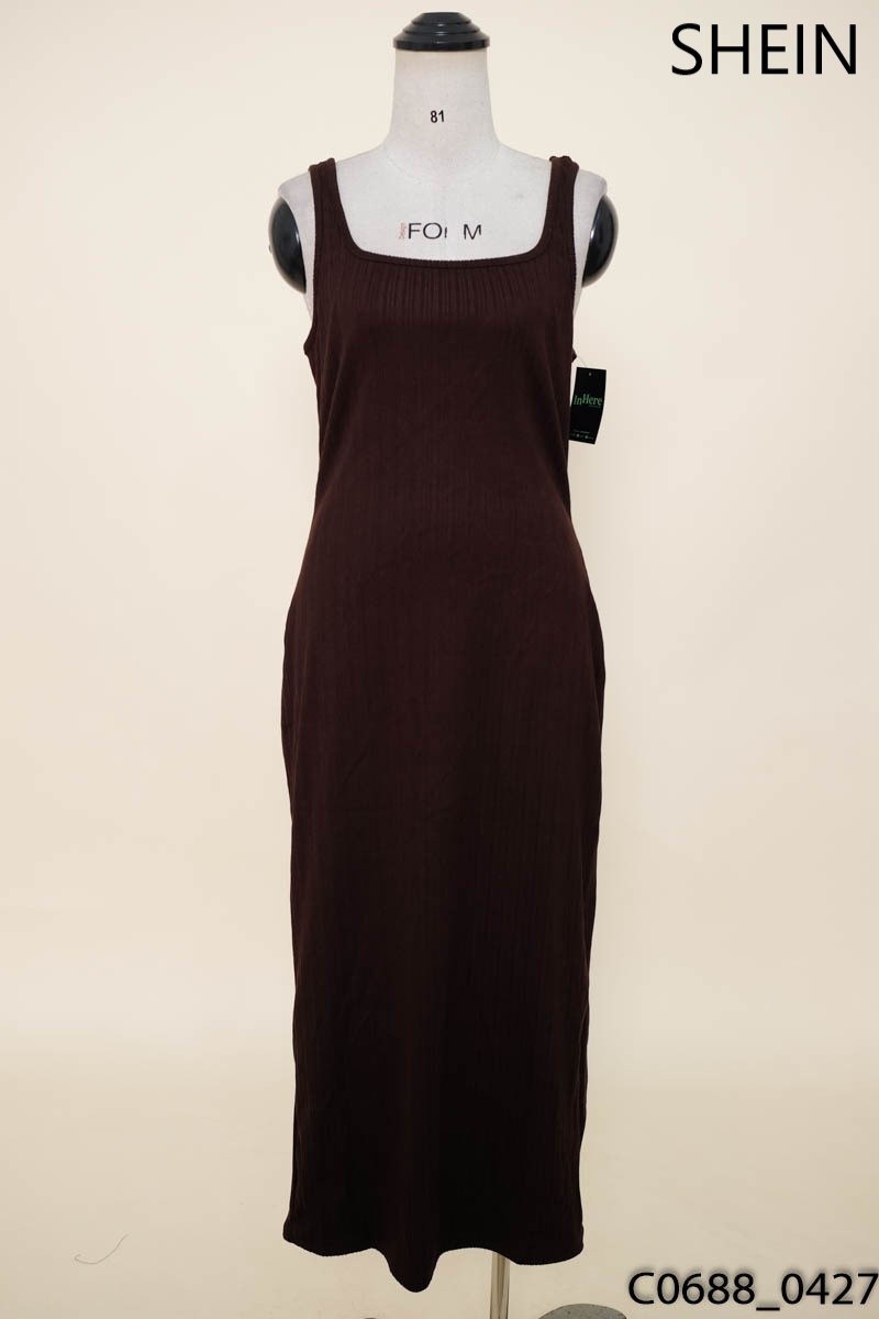 Đầm nâu 2 dây Shein New Tags