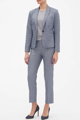 Set vest xanh caro Banana Republic