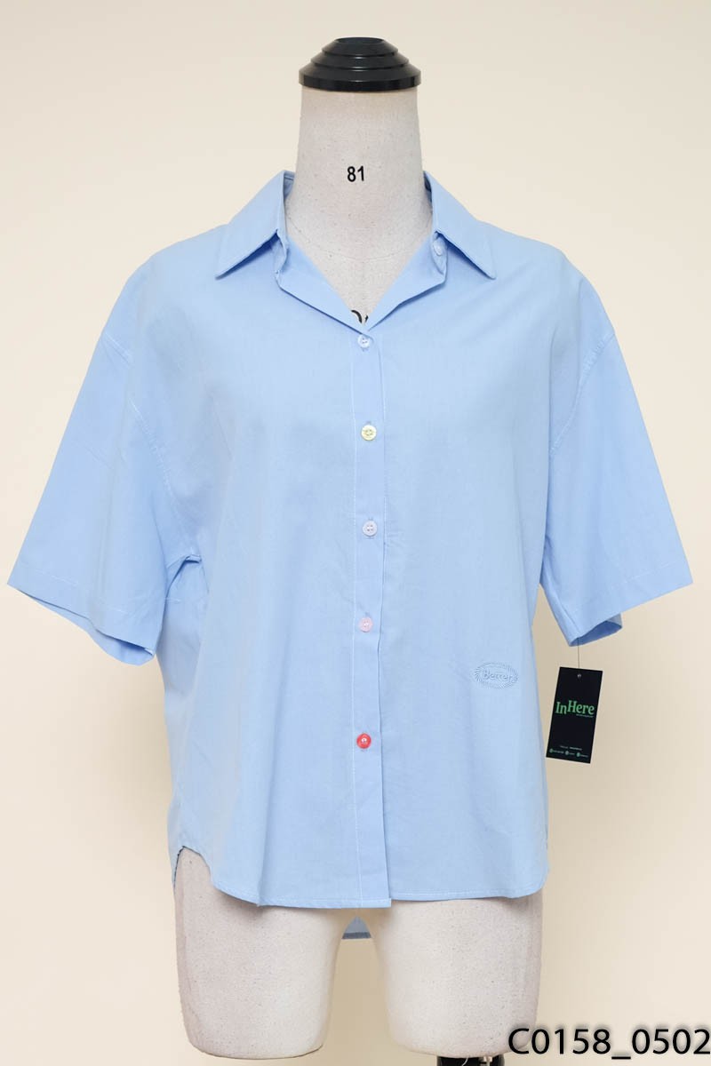 Áo sơ mi xanh cộc tay New Tags