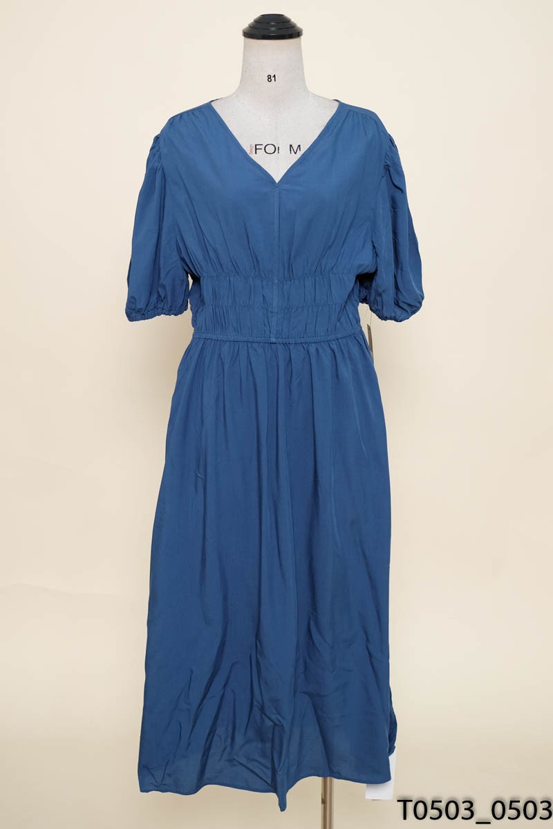 Đầm xanh eo chun New Tags