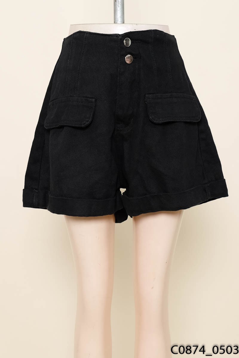 MINT-STUDIO-Quần shorts đen