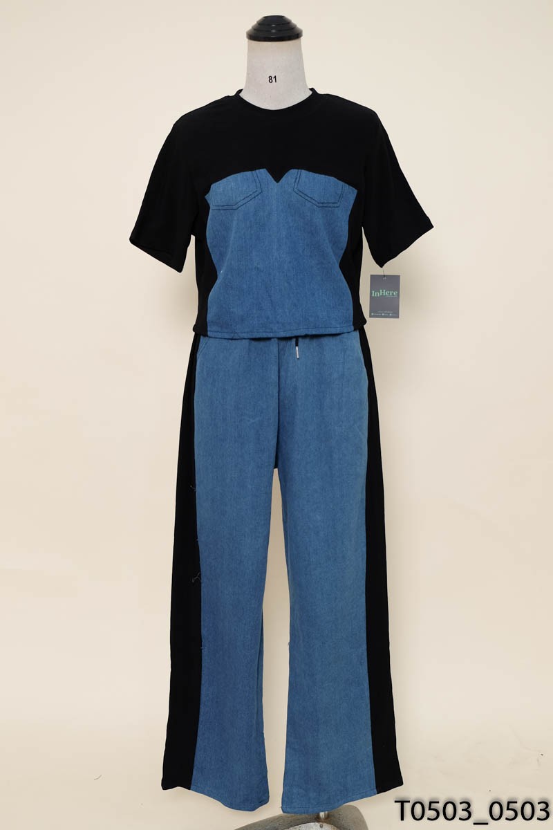 CRAZYTEEN- Set xanh mix jeans New Tags