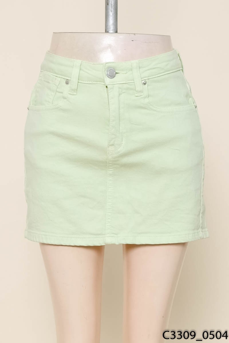 Chân váy jeans xanh pastel