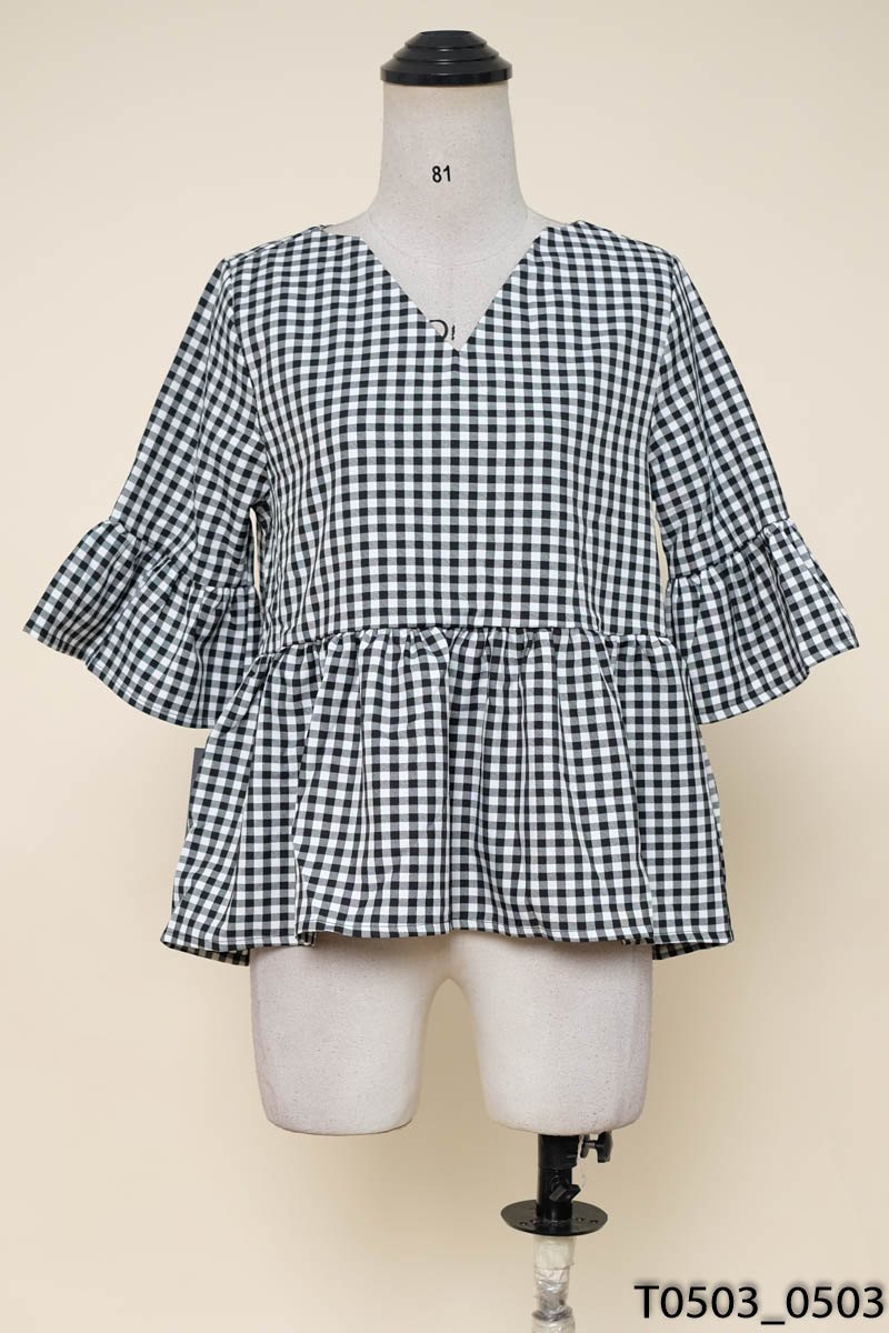 Áo babydoll kẻ caro C'Chat