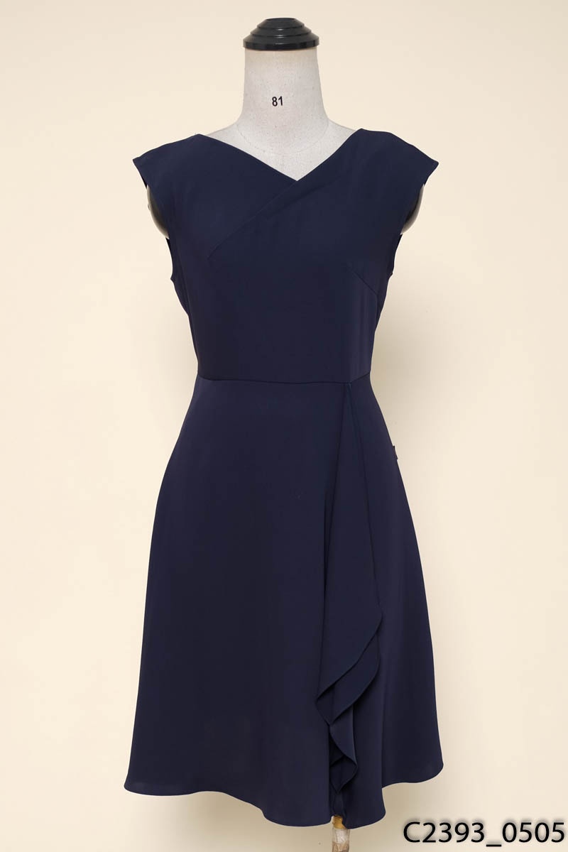 KB FASHION - Đầm xanh navy sát nách