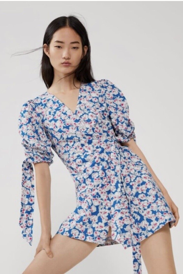 Đầm xanh đắp chéo Zara