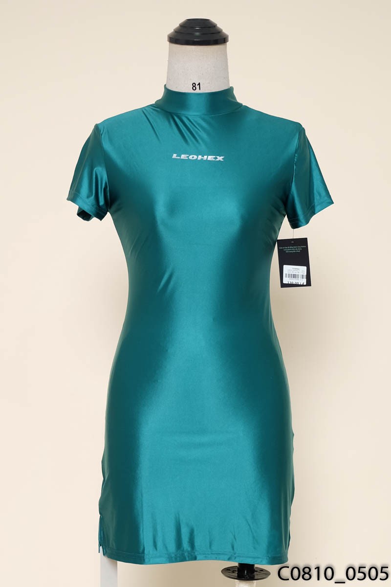 Đầm xanh cộc tay New Tags