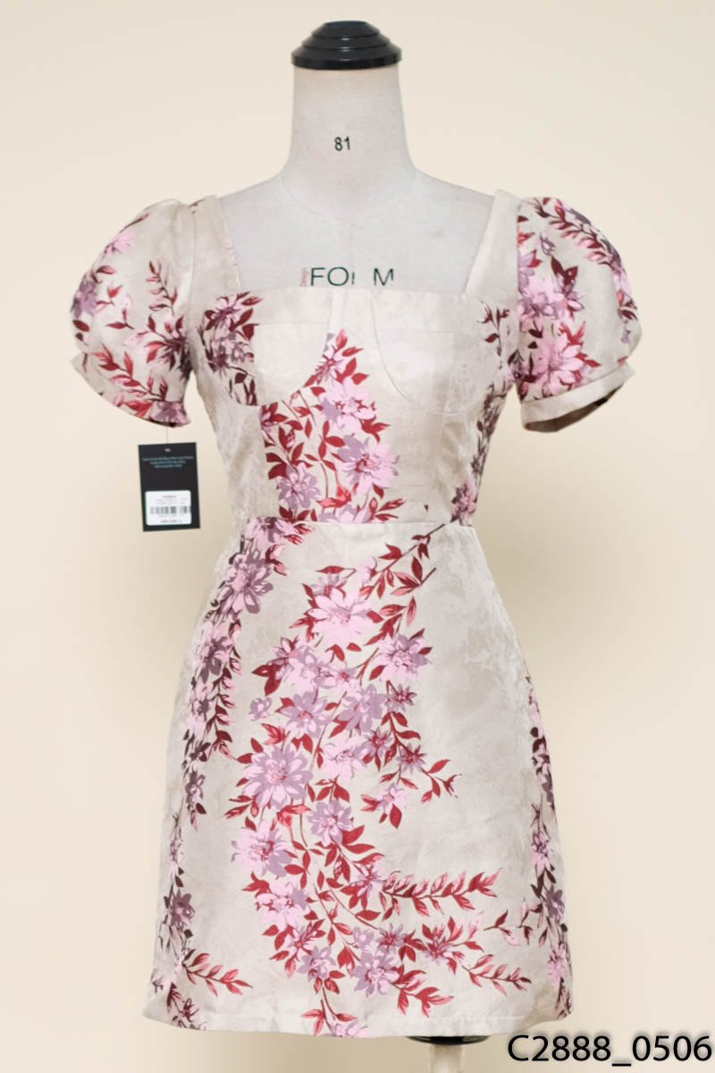 AMY STORE- Đầm be hoa hồng