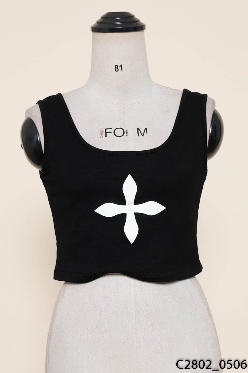 Áo 2 dây đen dáng croptop