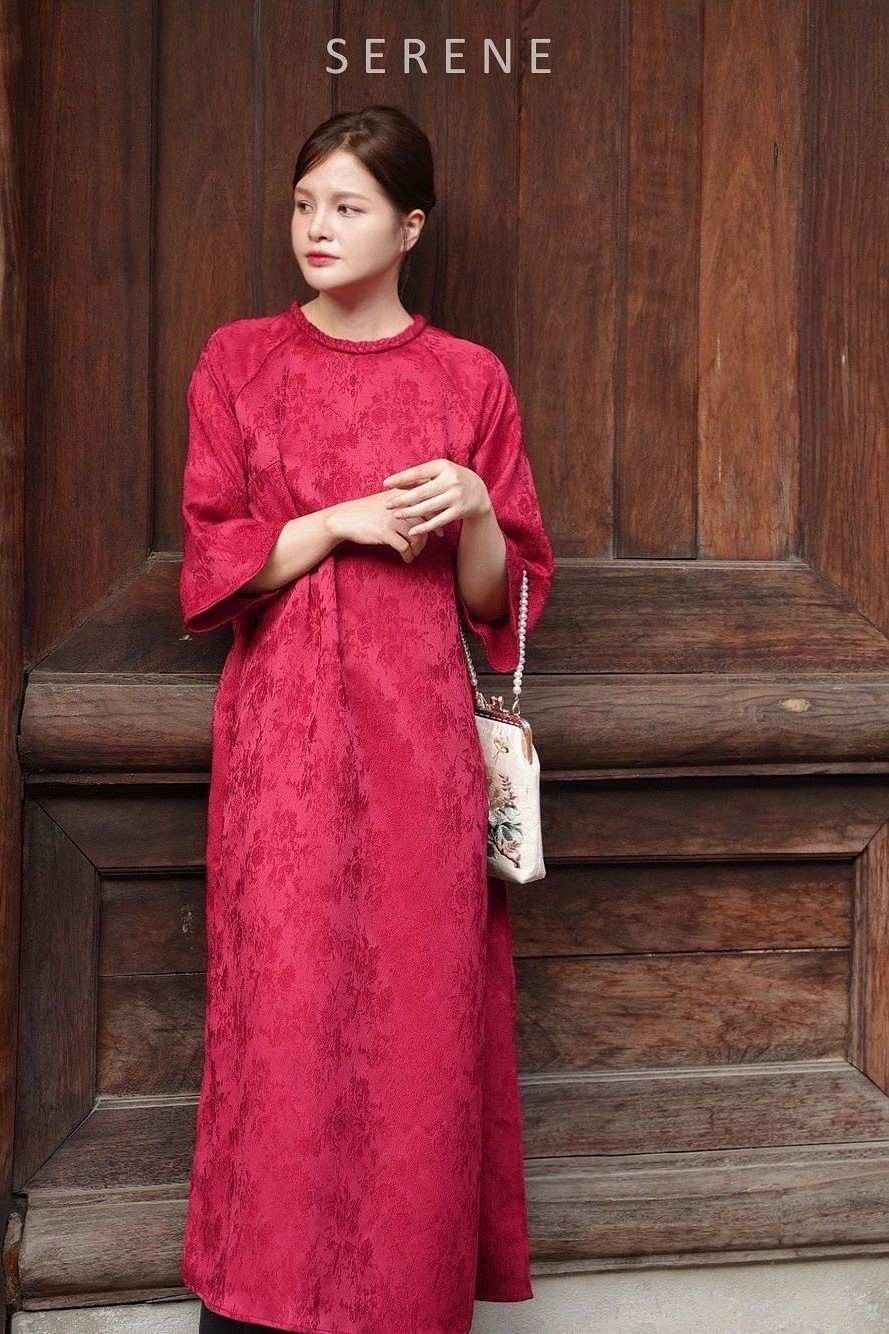 SERENE- Set áo dài đỏ