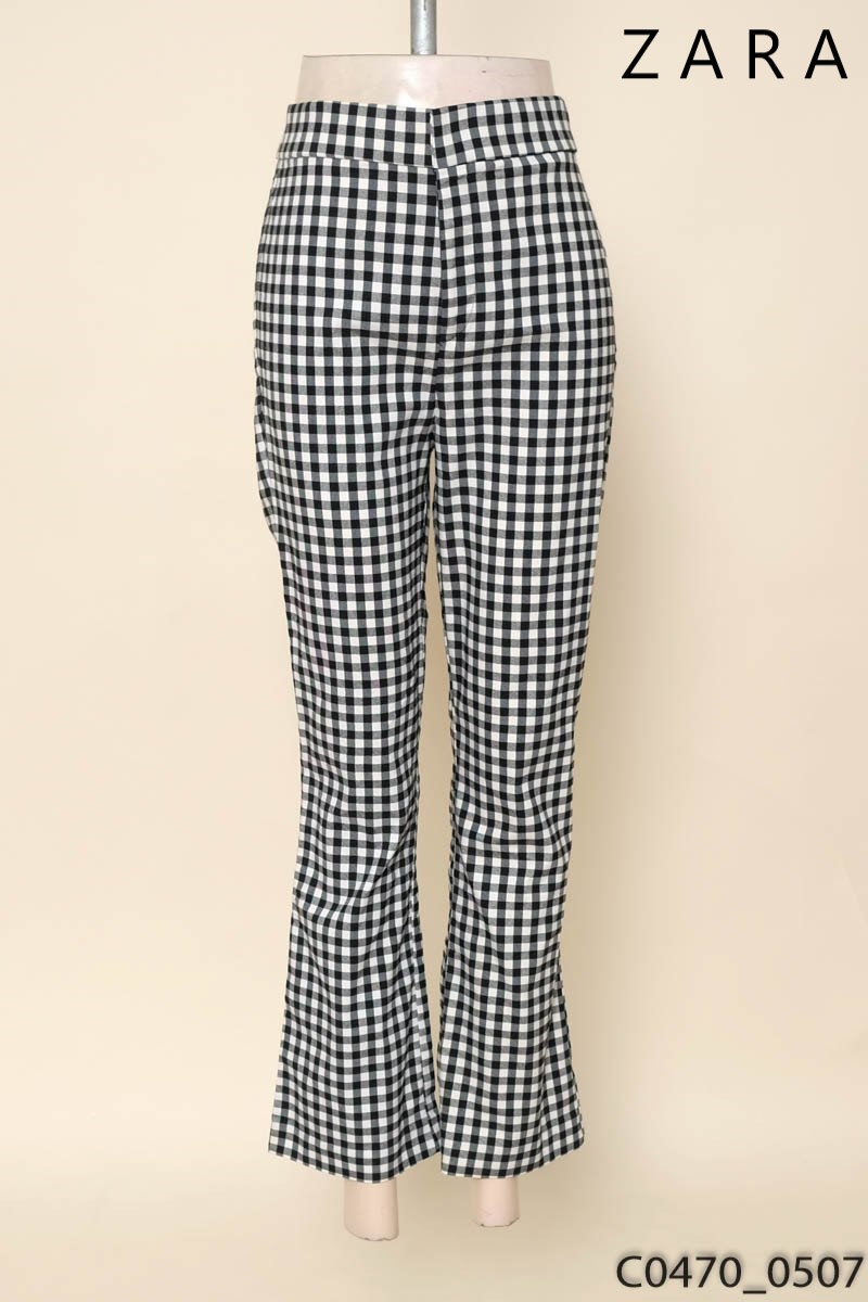 Quần caro trắng đen Zara New Tags