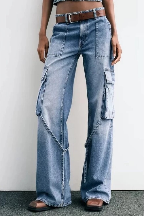 Quần jeans xanh túi hộp Zara New Tags