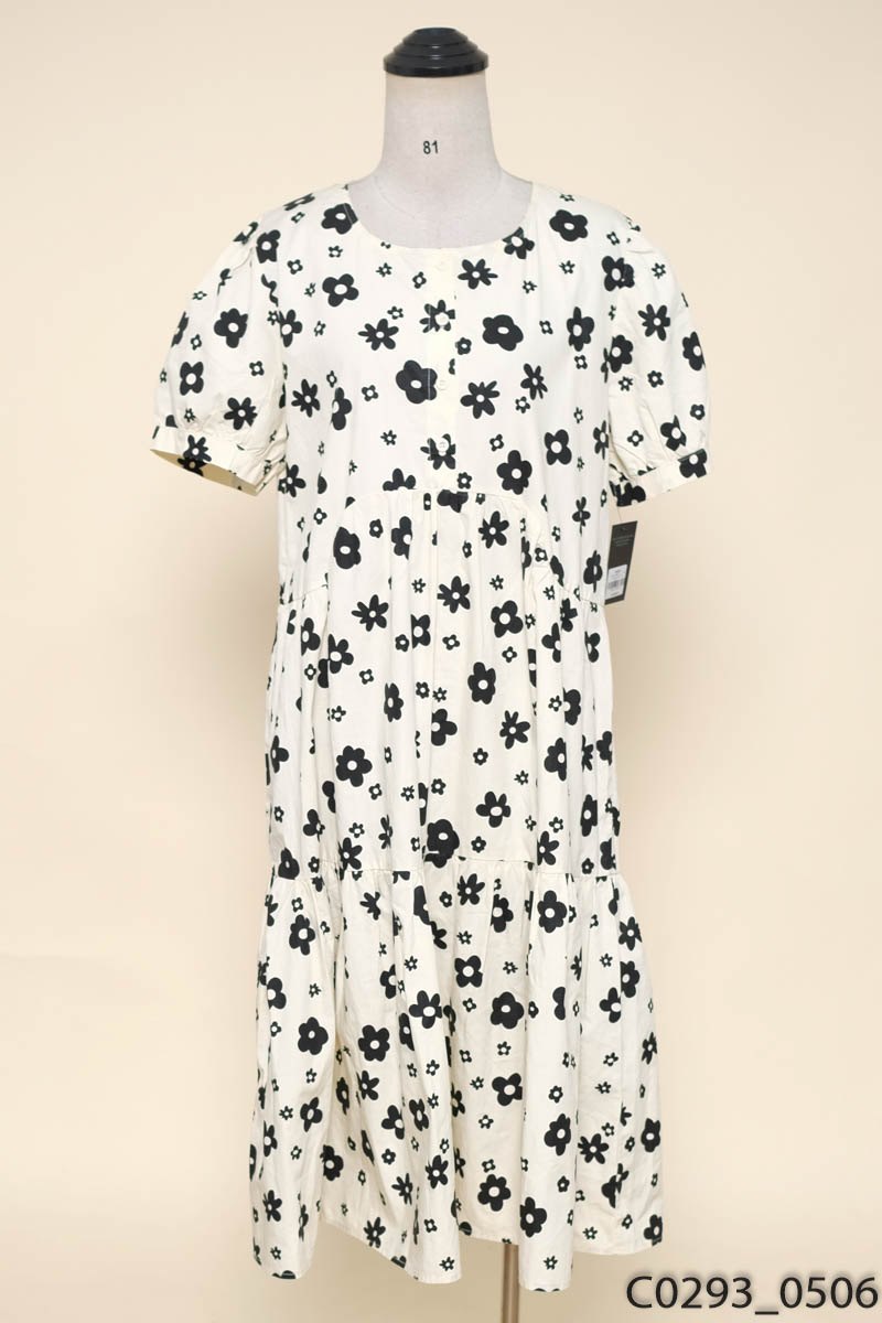 Đầm babydoll hoa đen