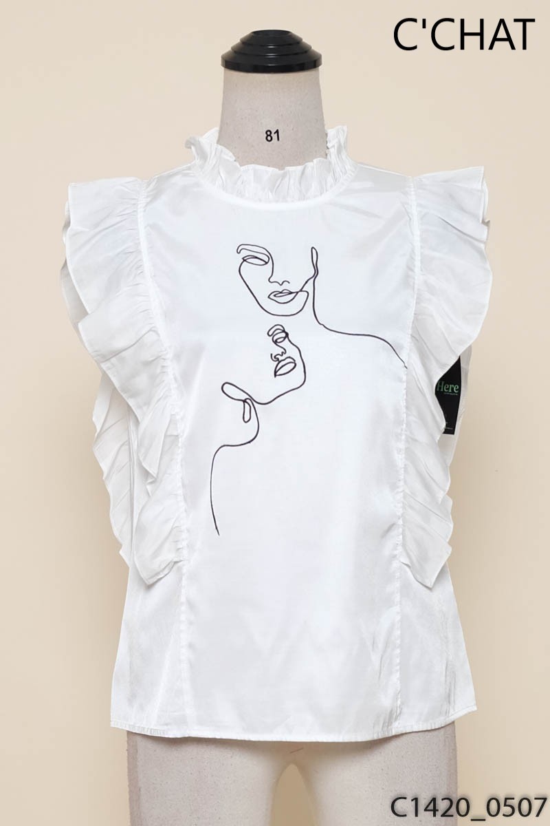 Áo trắng sát nách C'Chat
