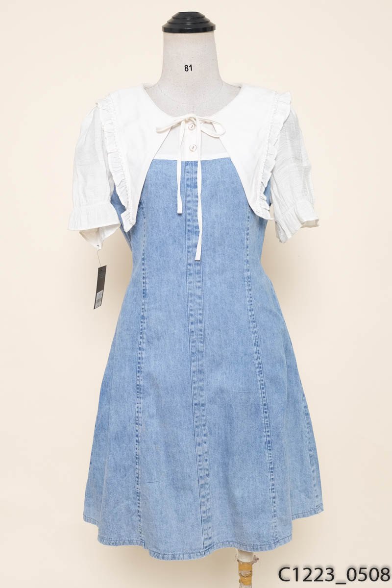 Đầm phối jeans xanh