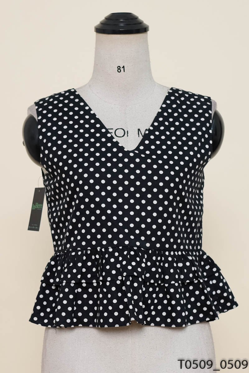 Áo 2 dây đen chấm bi Dottie