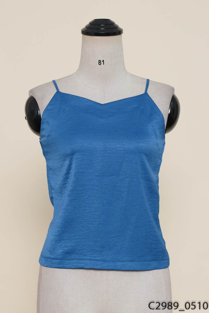 Áo 2 dây lụa xanh