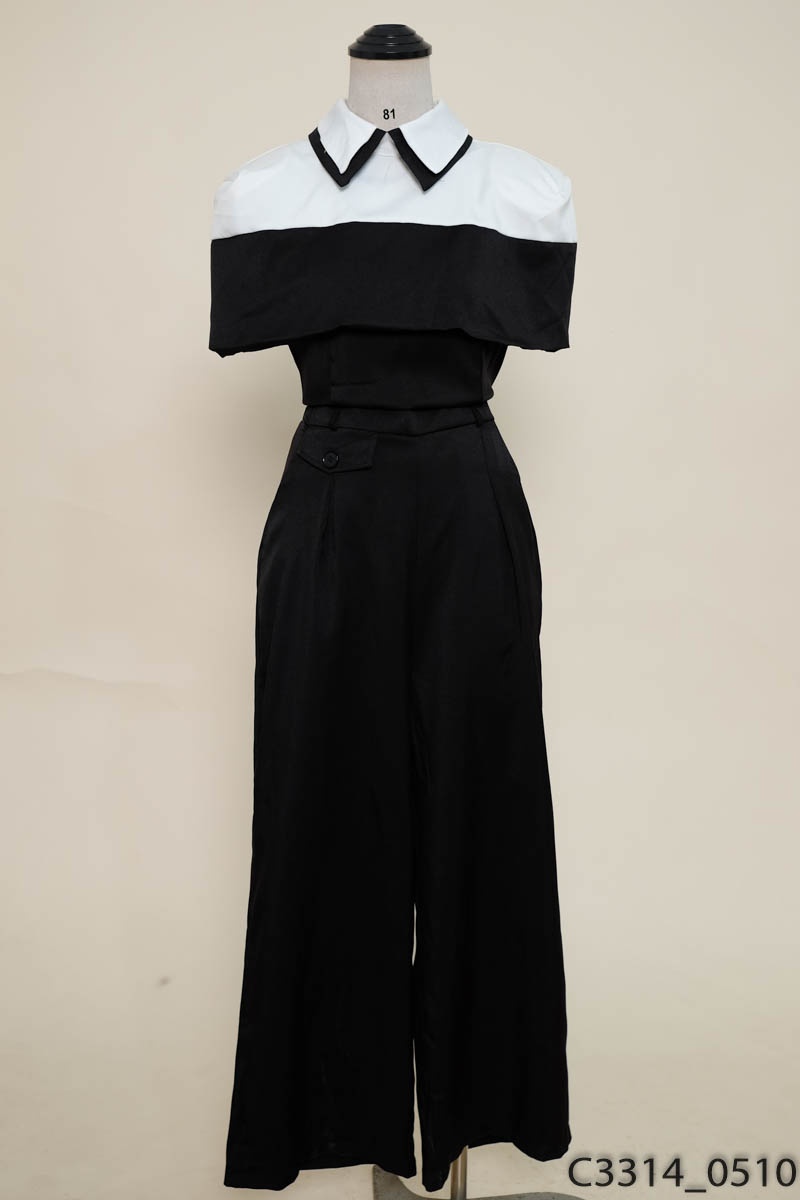 RICCI - Jumpsuits đen phối trắng New Tags