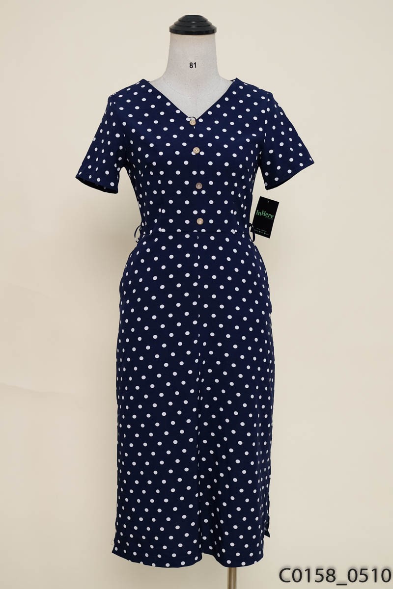 Đầm xanh chấm bi ASOS