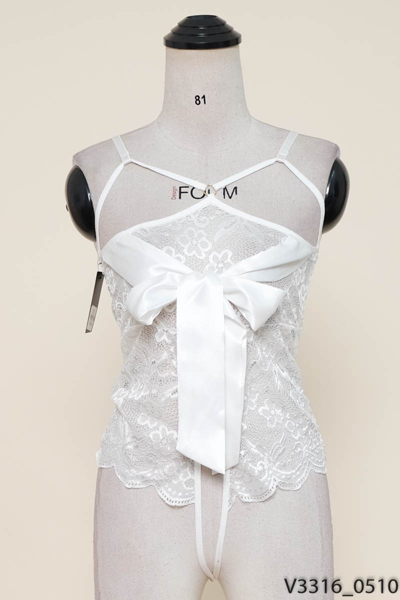 Jumpsuits ren trắng phối lụa New Tags