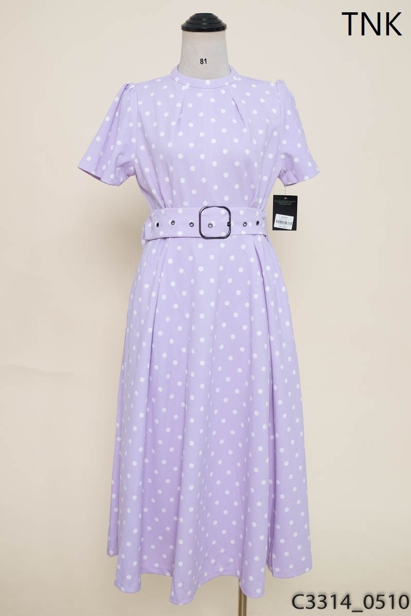 TNK - Đầm tím chấm bi New Tags
