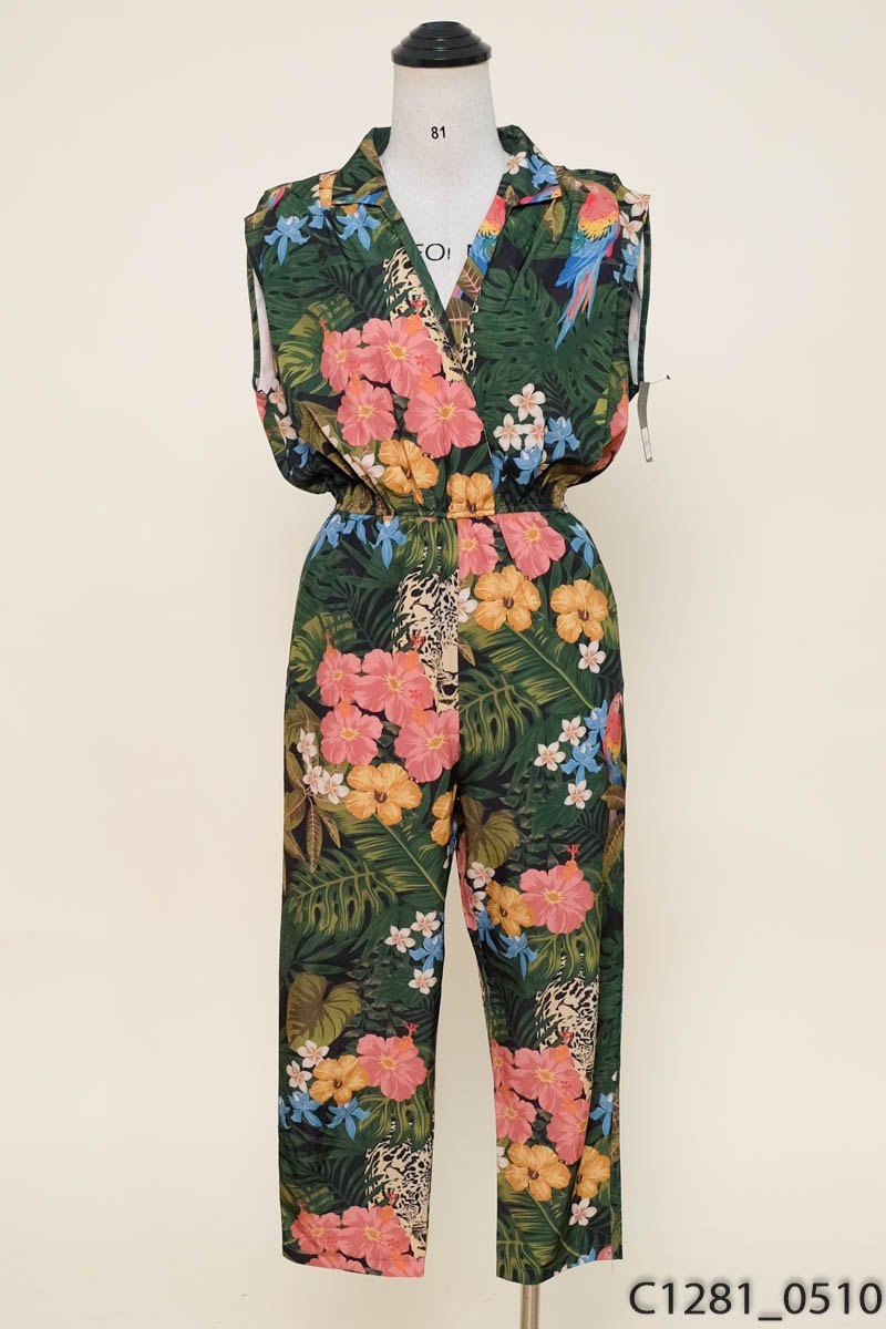 Jumpsuit xanh hoa