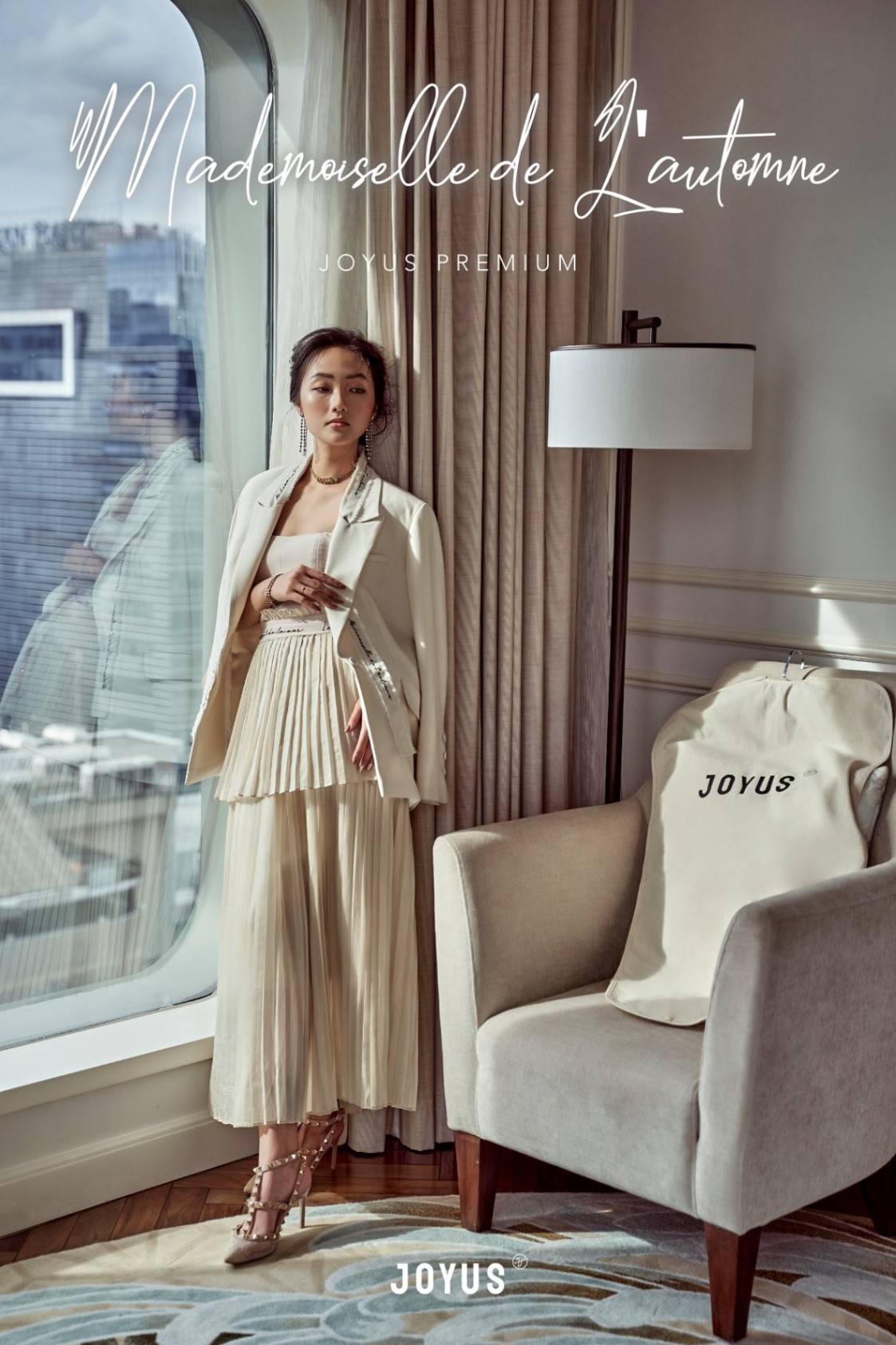 JOYUS- Đầm 2 dây be