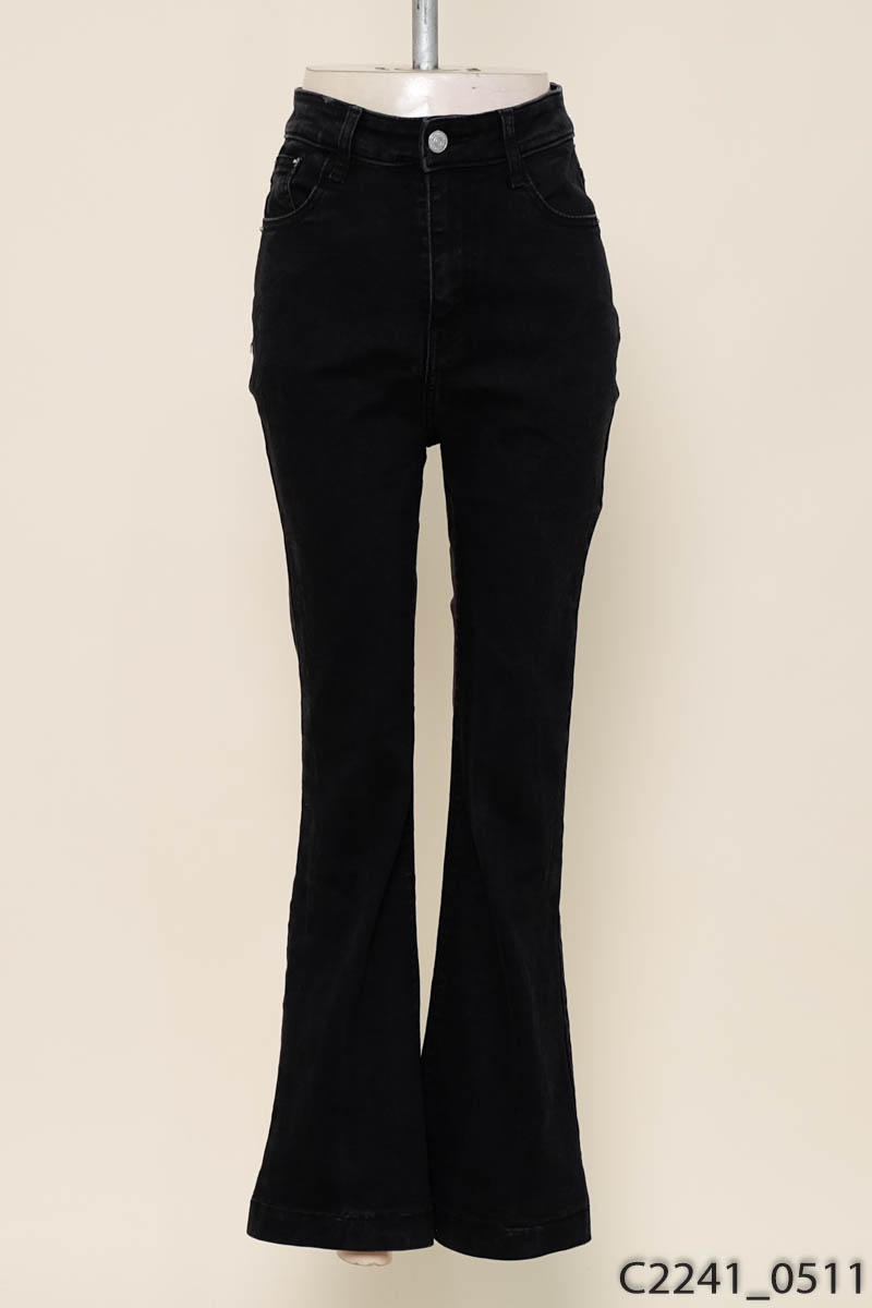 GENMANY- Quần jeans đen ống loe