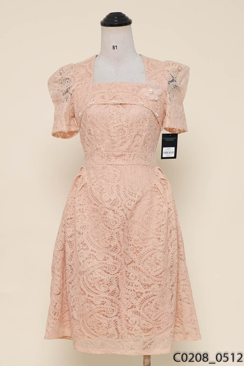 DT ROSE - Đầm be hồng cộc tay