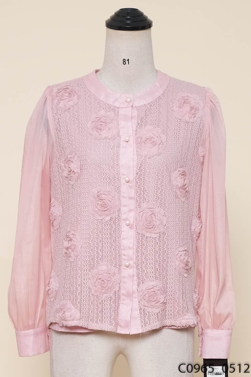 Áo hồng hoa nổi