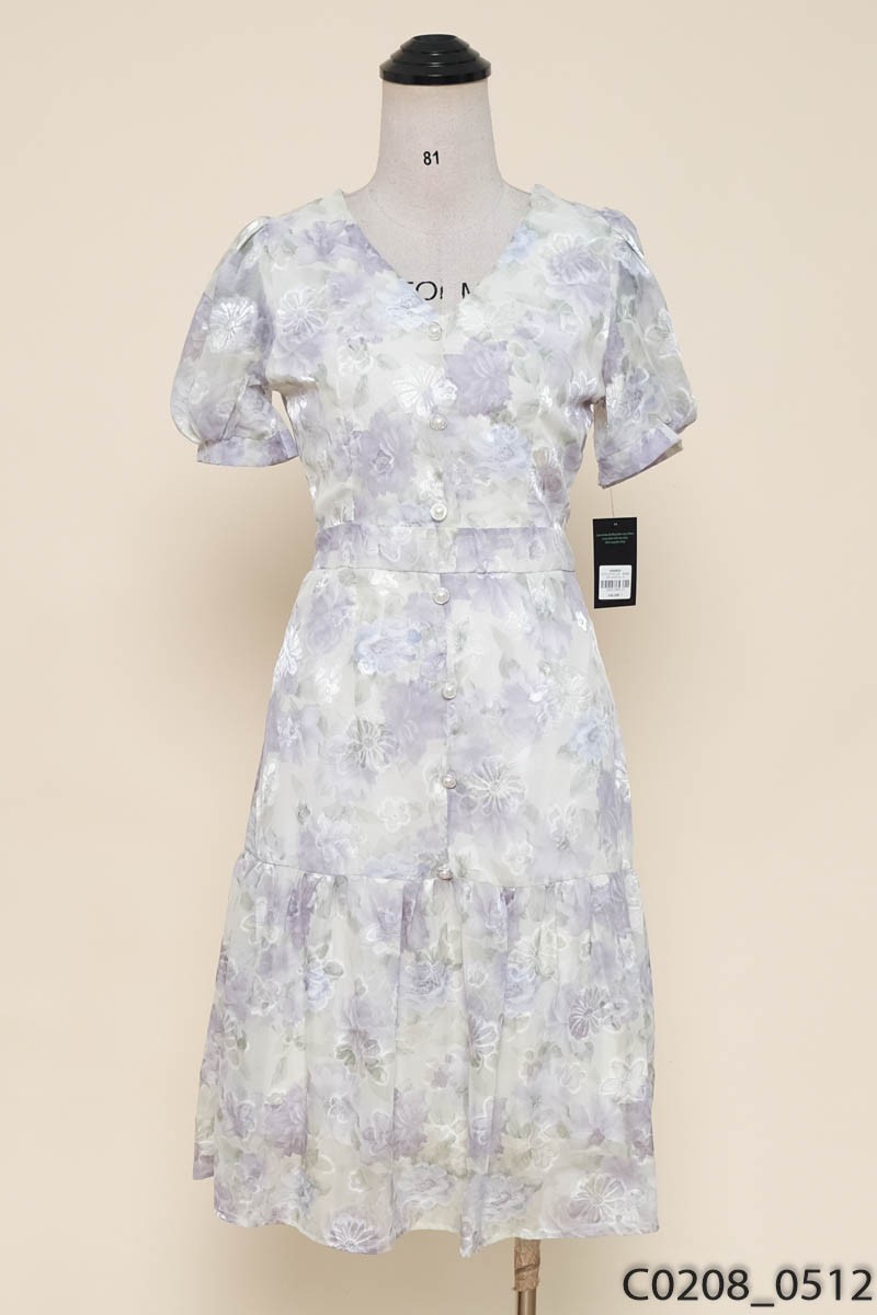BEMINE - Đầm xanh hoa tím