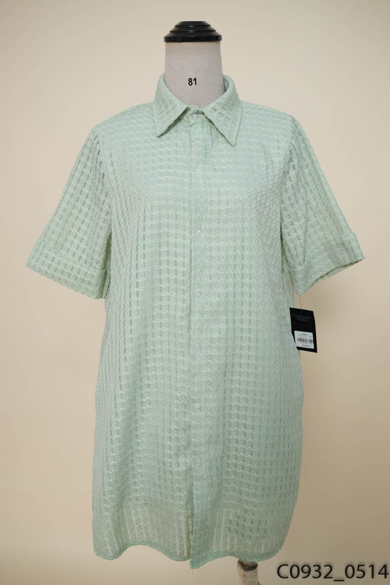 Đầm xanh lá cộc tay