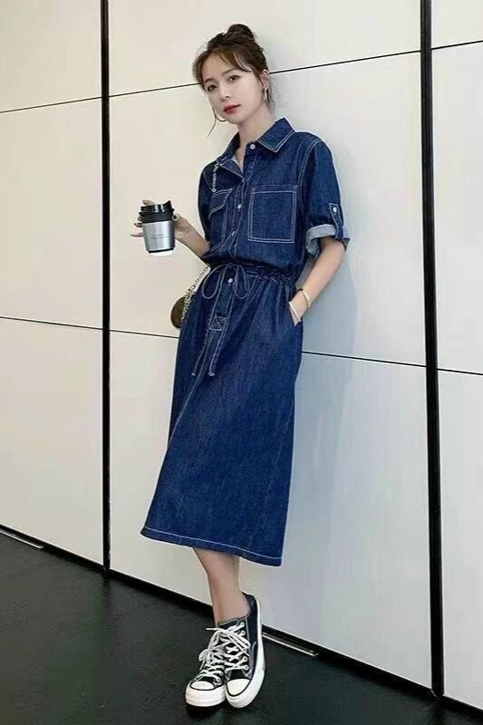 Đầm jeans xanh