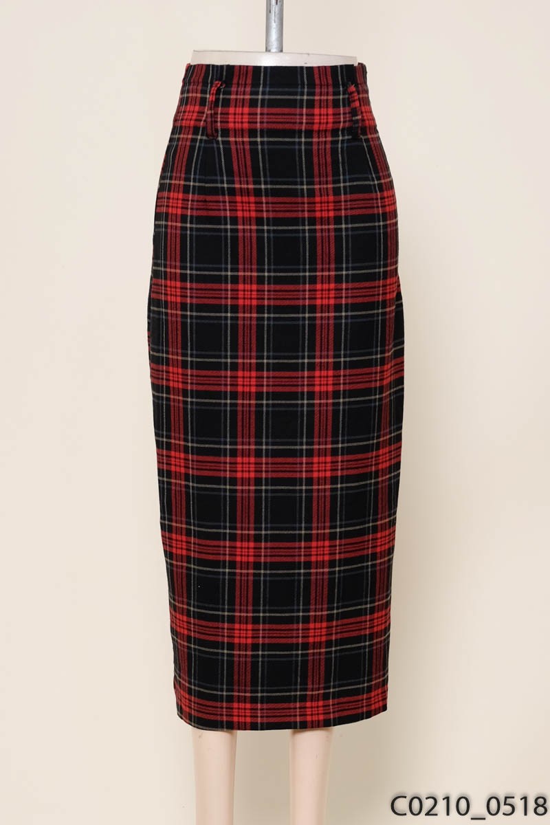 Chân váy caro đỏ Zara