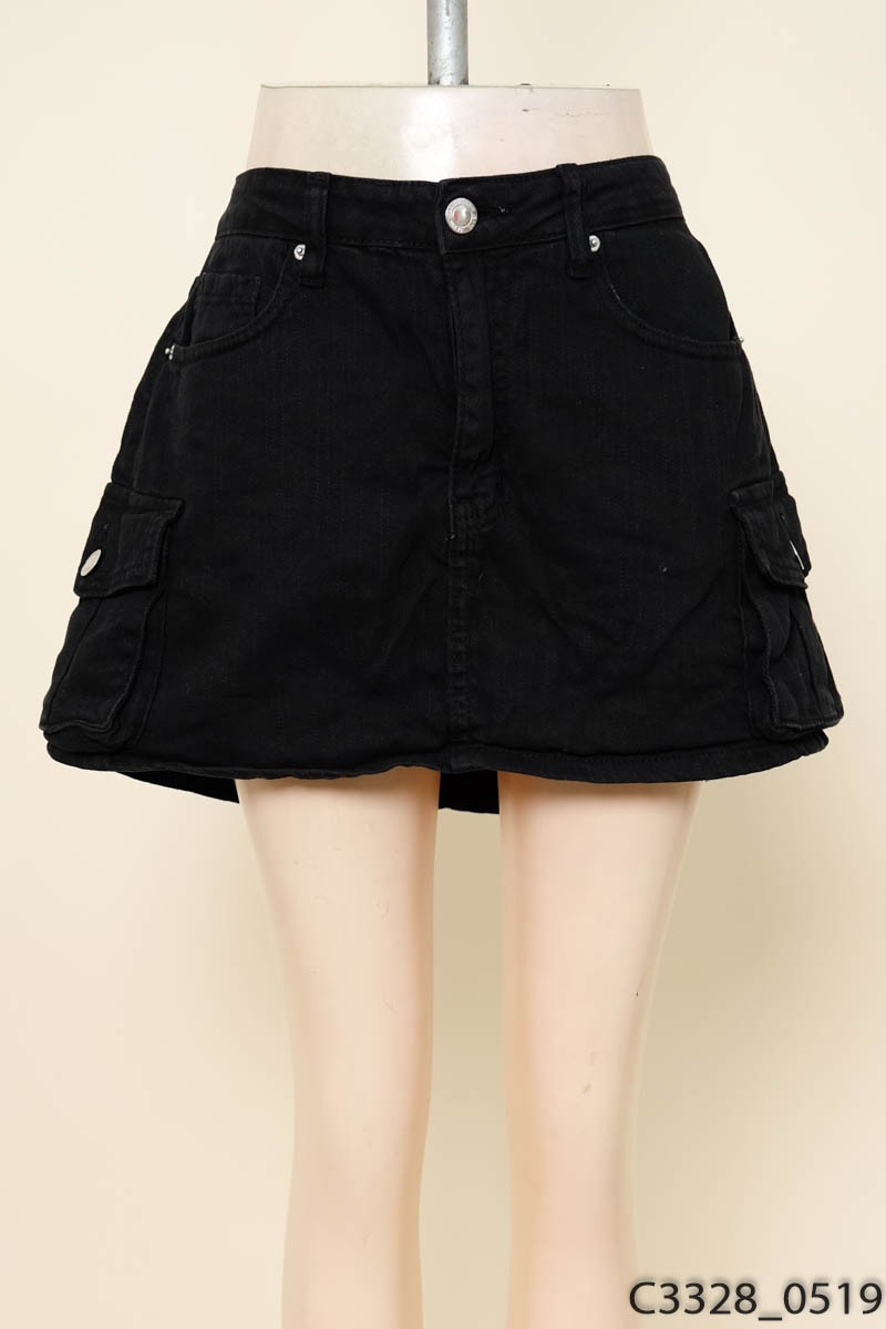 Chân váy jeans đen