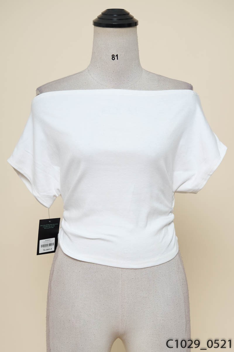 Áo trắng nhún eo New Tags