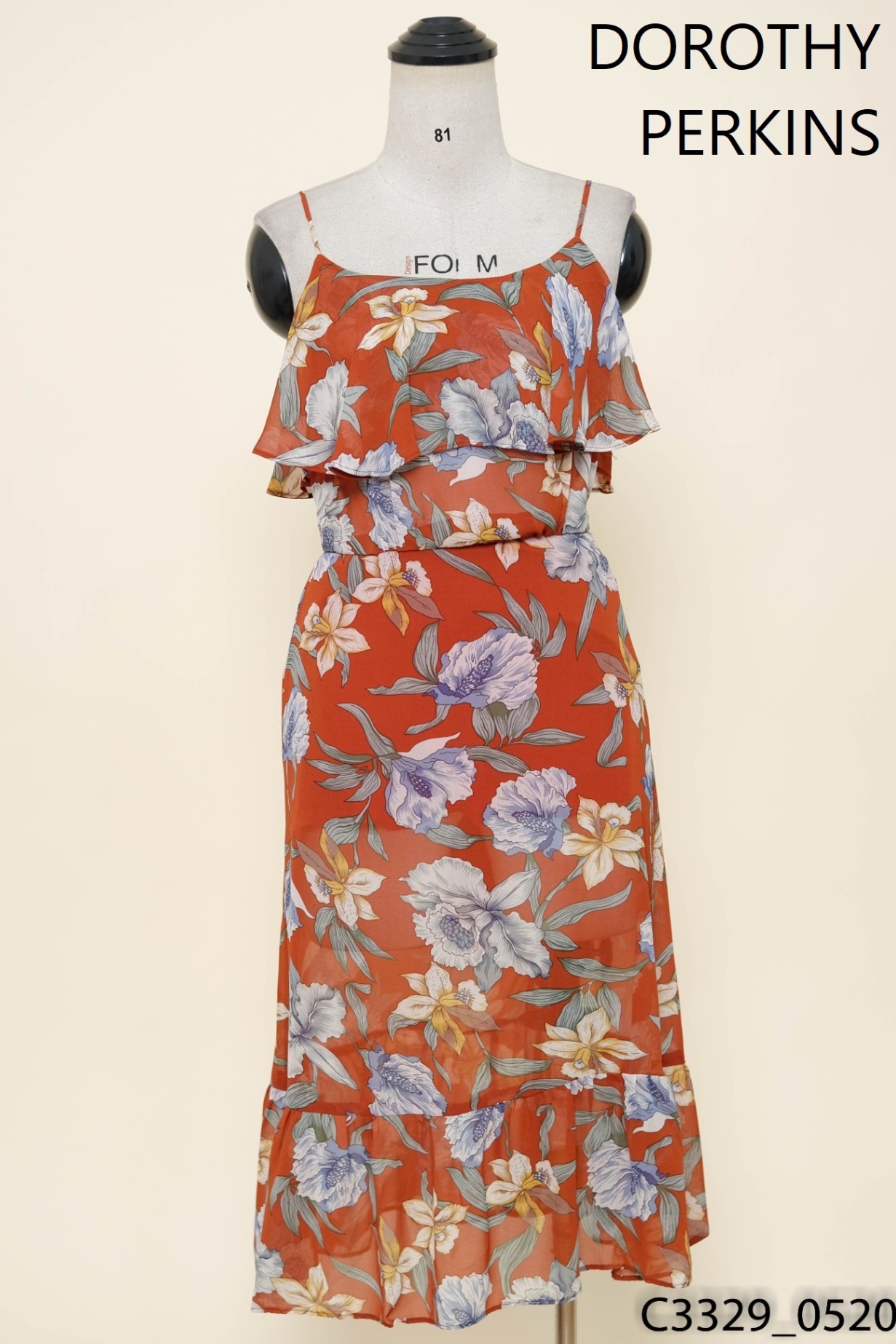 DOROTHY PERKINS - Đầm 2 dây cam hoa