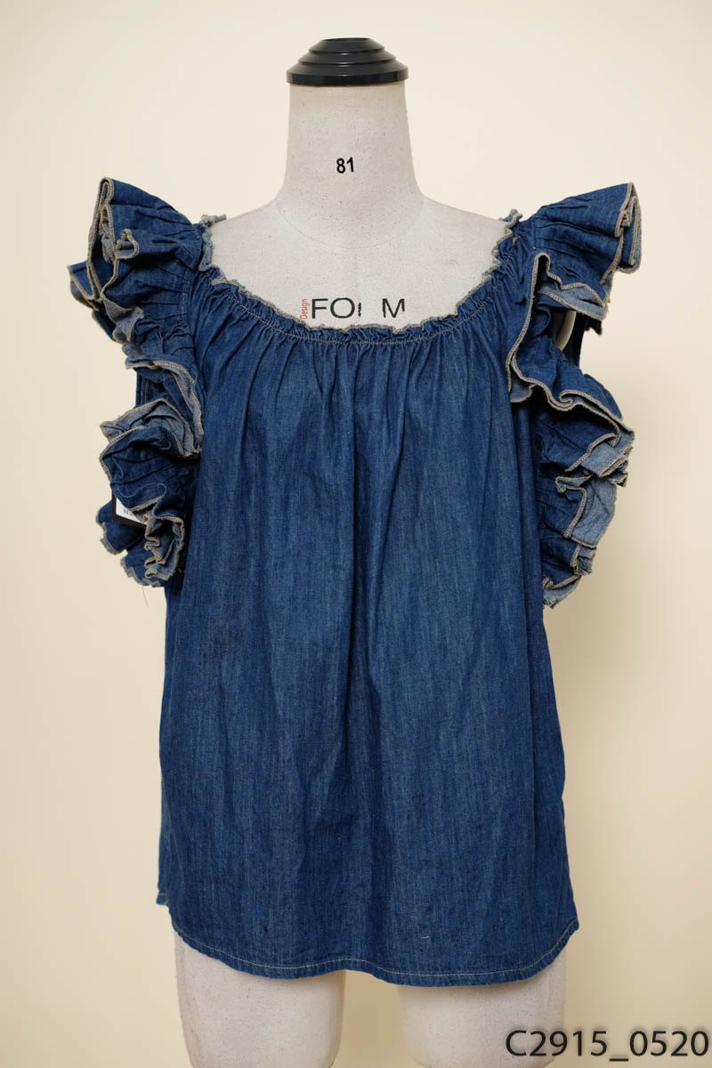 Áo jeans xanh