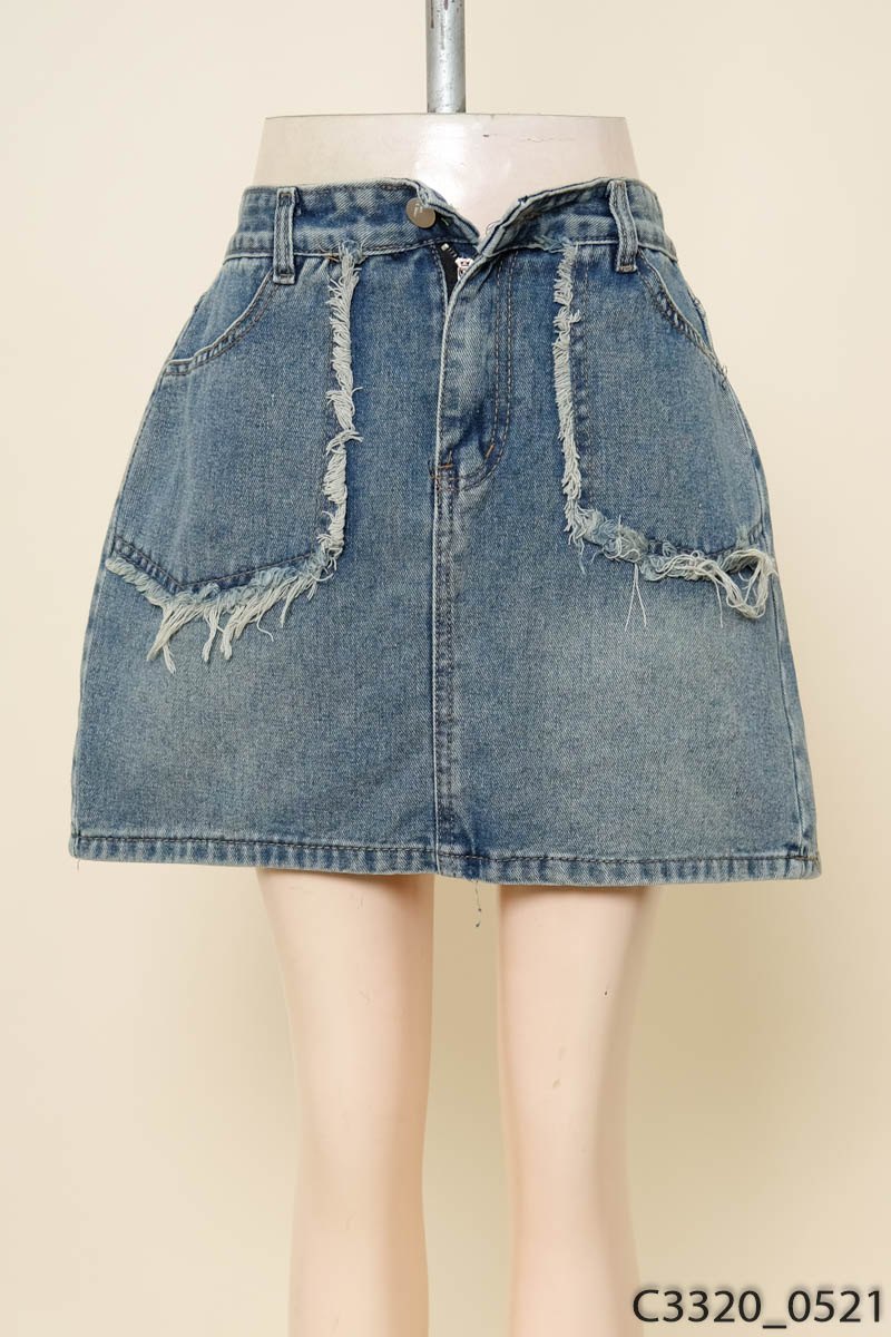Chân váy jeans tua dua New Tags