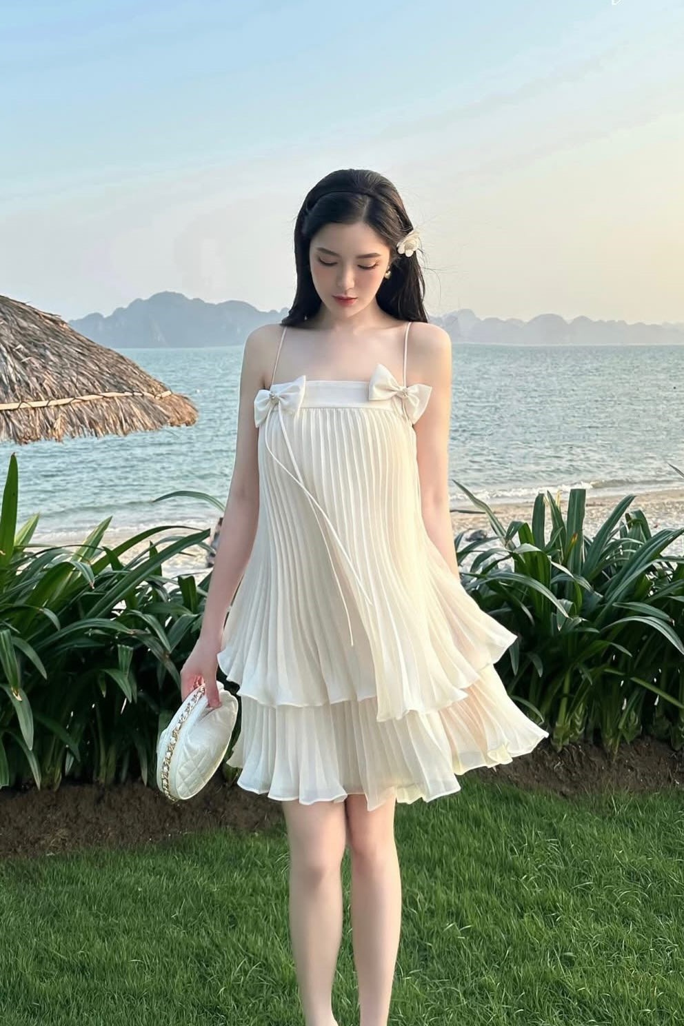 FLANE - Đầm 2 dây be nơ