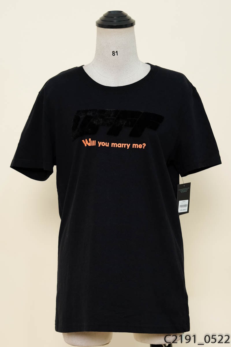 OFF WHITE - Áo đen cộc tay