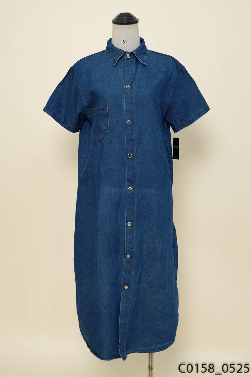 Đầm jeans phối khuy