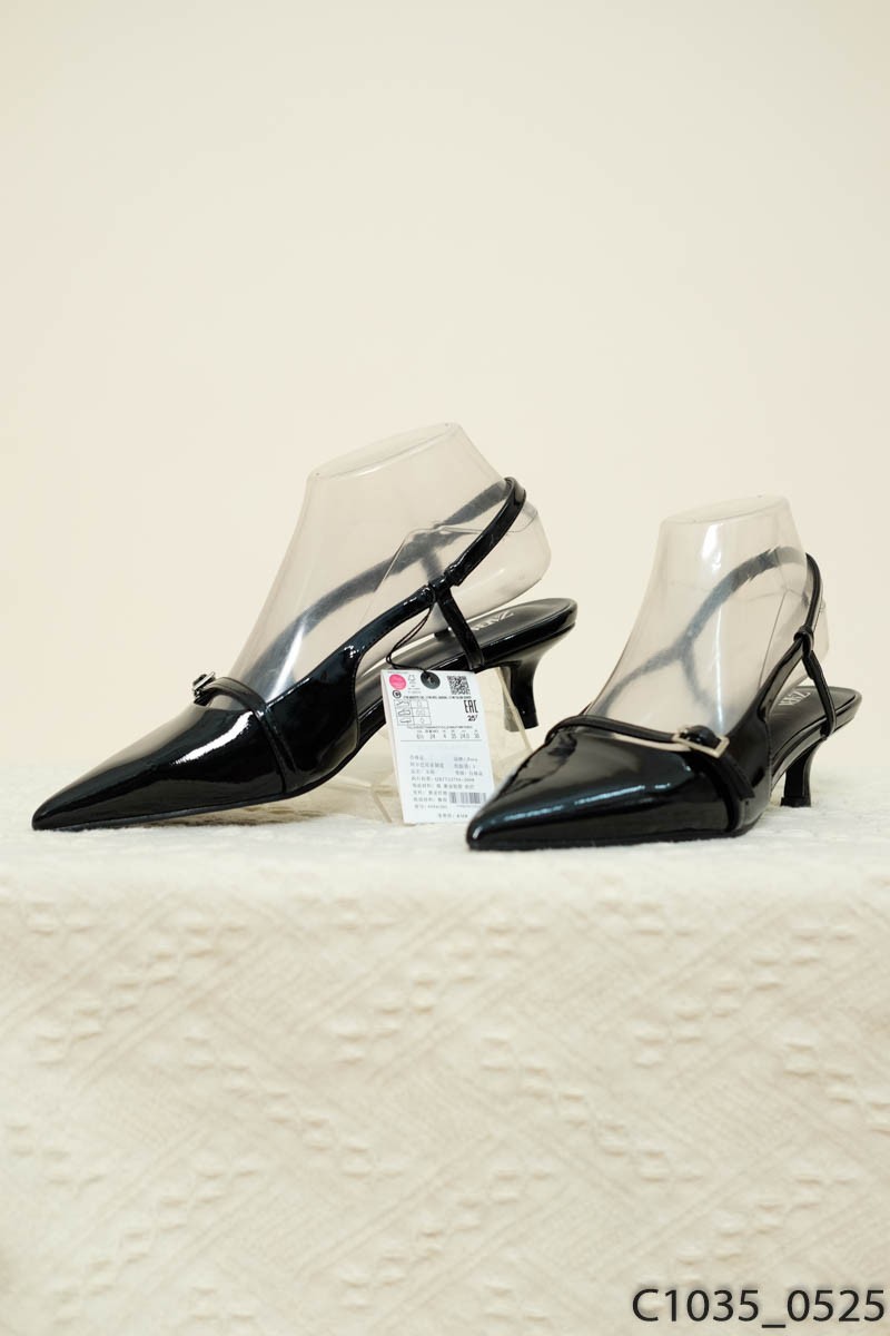 Giày slingback đen FULLBOX New Tags