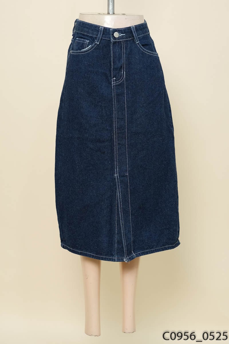 Chân váy jeans xẻ tà