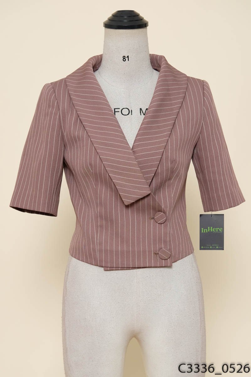 Áo nâu kẻ trắng Elise