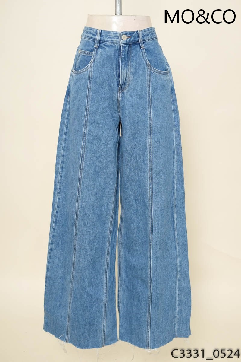 MO&CO- Quần jeans xanh ống rộng