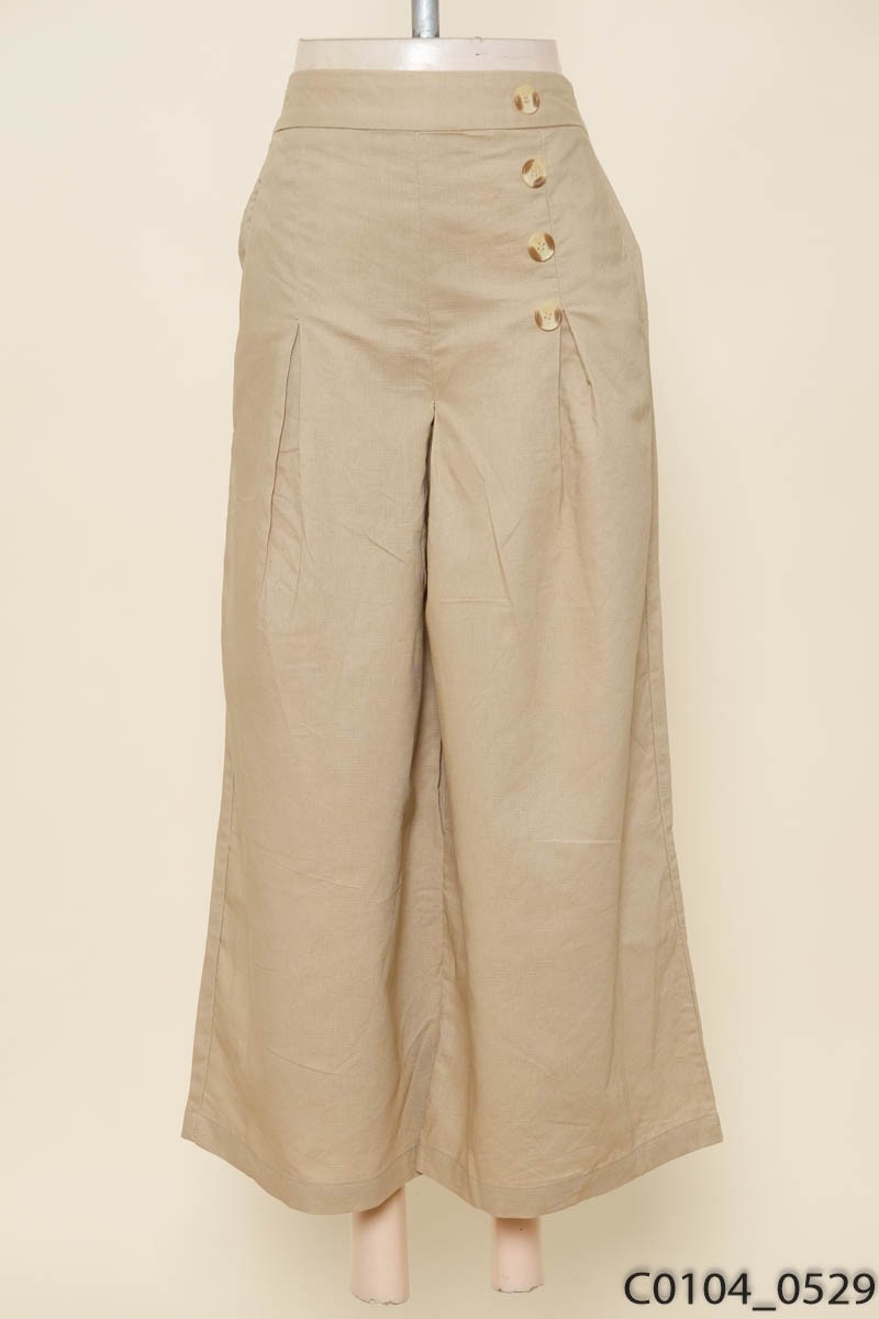 H'S LINEN - Quần culottes be nâu