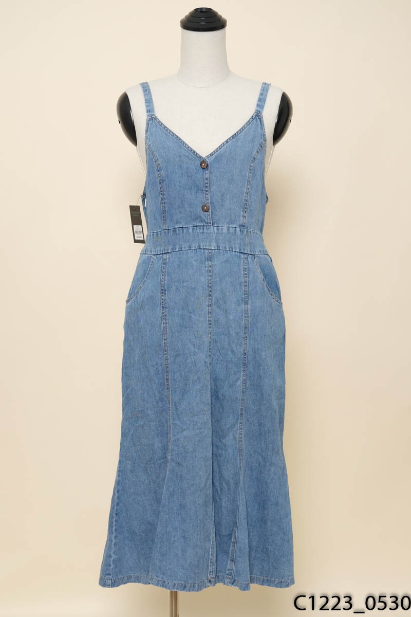 Đầm 2 dây jeans xanh