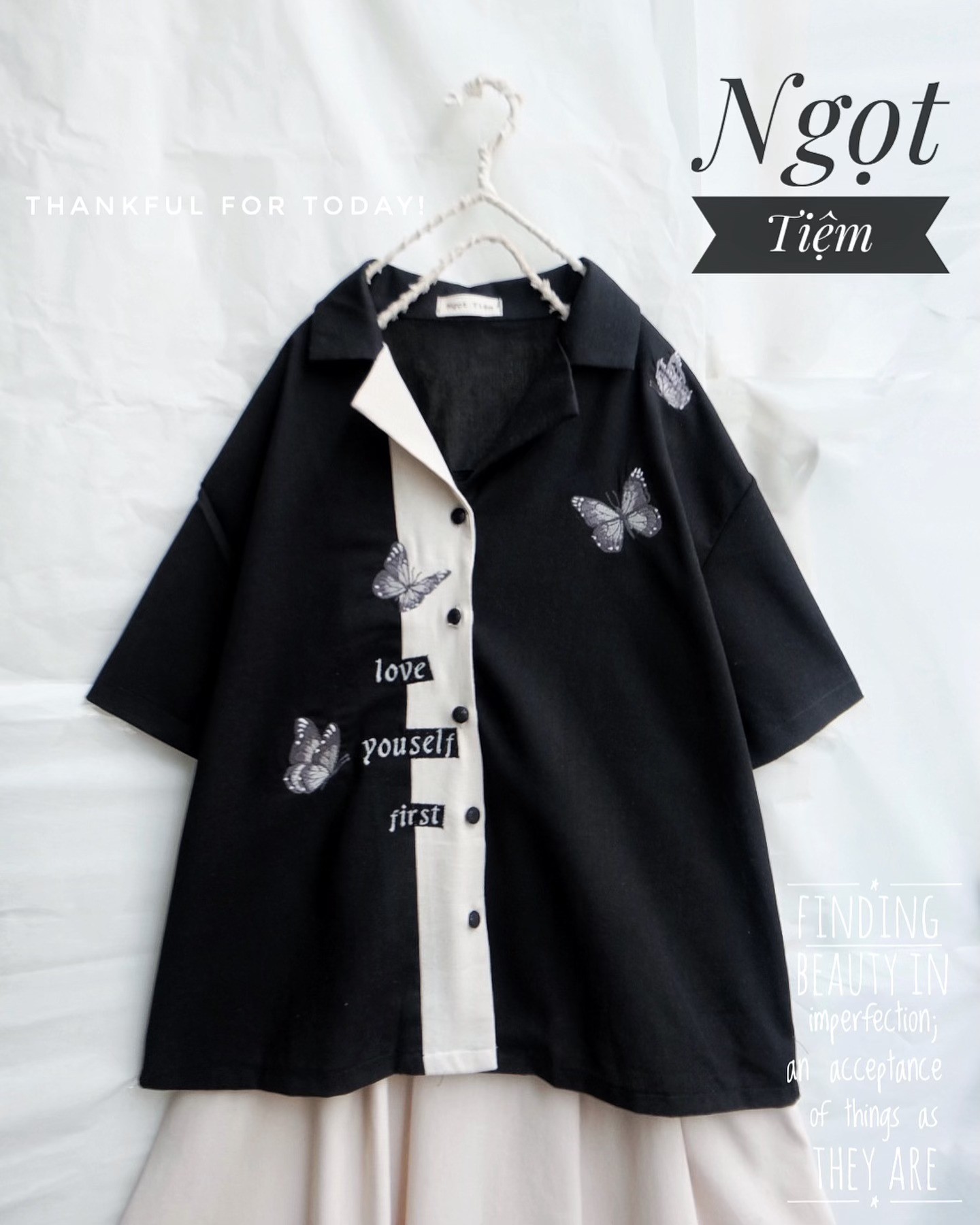 NGỌT TIỆM - Áo đen cộc tay New Tags