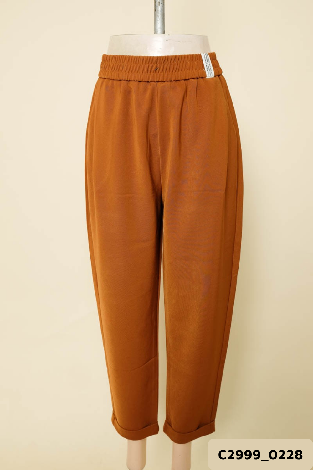 Quần baggy nâu cạp chun